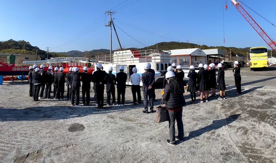 高知県立大方高等学校 弊社へ見学 株式会社 高知丸高